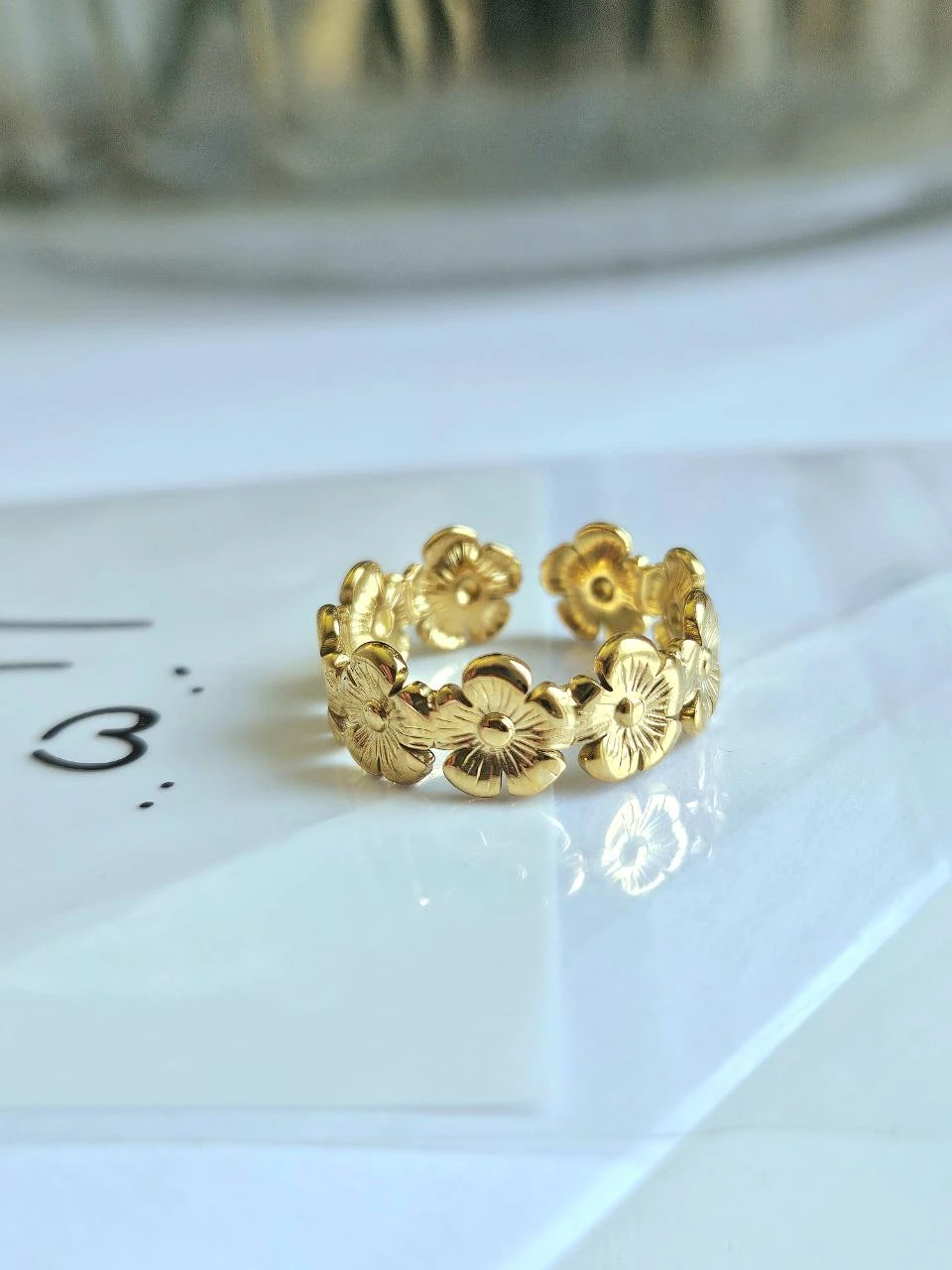 Anillo de flor en acero inoxidable – photo 3
